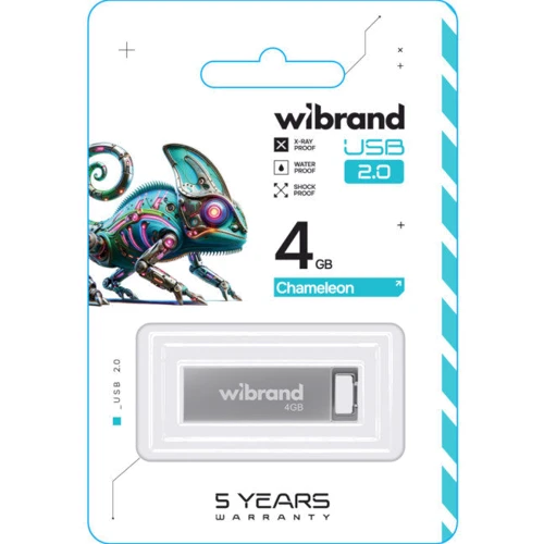USB-флешка Wibrand 4GB Chameleon USB 2.0 Silver (WI2.0/CH4U6S): Стандарт USB USB 2.0