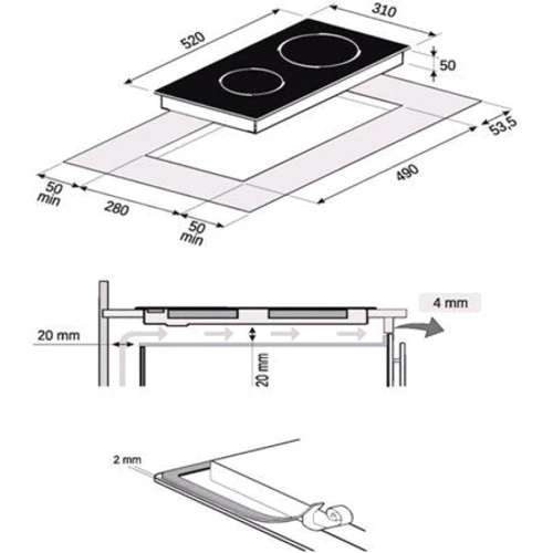 Варочная поверхность электрическая Perfelli HI 311 BL: Керамических конфорок 2