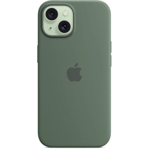 Чохол для iPhone Apple iPhone 15 Silicone Case with MagSafe - Cypress (MT0X3ZM/A): Тип чохла накладка на заднюю часть