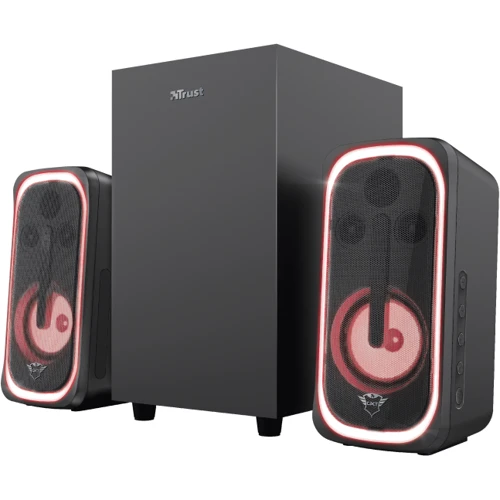 Акустическая система Trust 2.1 GXT 635 Rumax RGB Black (23927): Выходная мощность сабвуфера 20 Вт