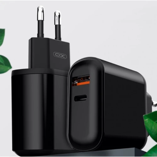 Зарядное устройство XO Wall Charger USB+USB-C PD/QC3.0 18W Black (XO-L42): Сила тока 2.4А и более