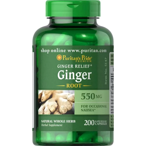 Puritan's Pride Ginger Root 550 mg Корінь імбиру 200 капсул