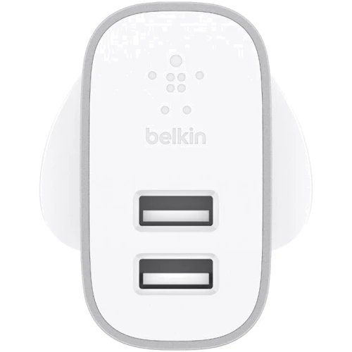 Зарядное устройство Belkin Wall Charger BoostUp 2xUSB 4.8A Silver (F7U049VFSLV): Кабель в комплекте отсутствует