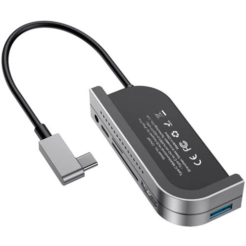Адаптер Baseus Adapter USB-C to USB-C + HDMI + 3.5mm + SD / TF Dark Grey (CAHUB-WJ0G) for iPad: Інтерфейс підключення USB-C