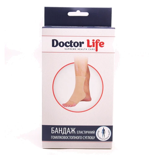 Бандаж гомілковостопного суглоба Doctor Life розмір L бежевий (AN-08): Ступінь фіксації Еластична