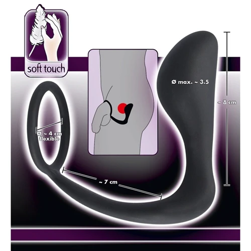 Эрекционное кольцо Black Velvets Ring & Plug