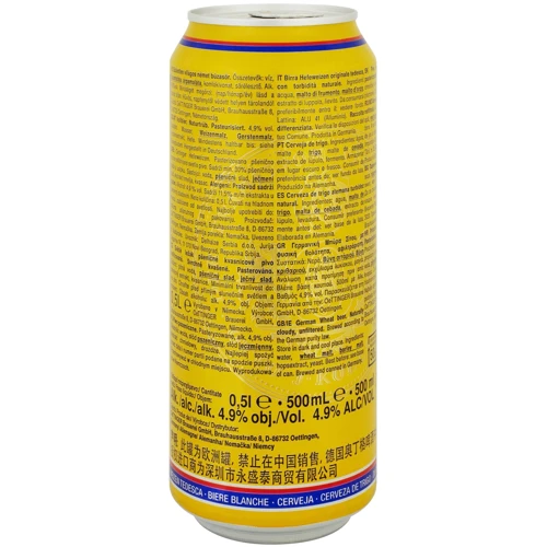 Пиво Oettinger Weissbier светлое нефильтрованное 4.9% 0.5 л ж/б (FSH_4014086020308): Объем, л 0.5