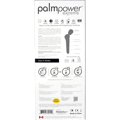 Мощный вибромассажер PalmPower EXTREME - Black водонепроницаемый, с плавной регулировкой