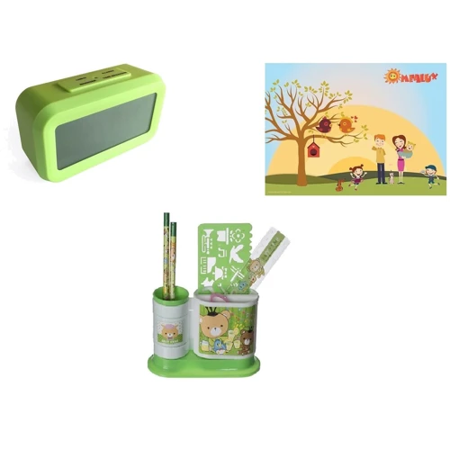 Подарок: Часы Mealux Green + Настольный набор EVO-2403001 Gr + Коврик Mealux: Производитель Mealux+Evo-кids