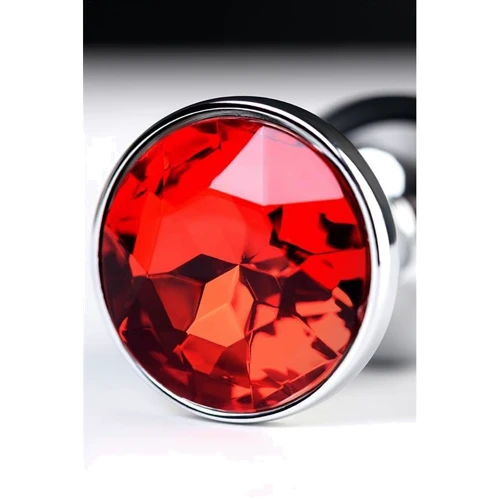Анальная пробка с кристаллом Toyfa Silver anal plug with red gem