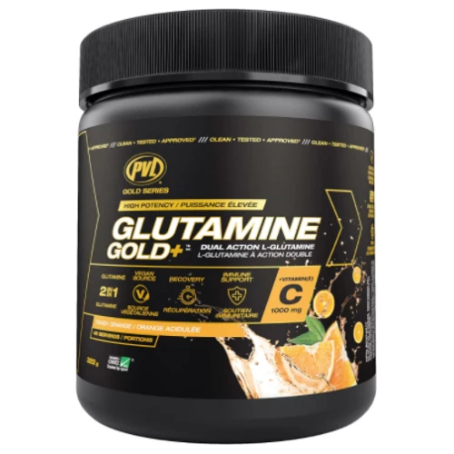 Амінокислота для спорту PVL Glutamine Gold + Vitamin C 322 g/46 servings/Tangy Orange flavor