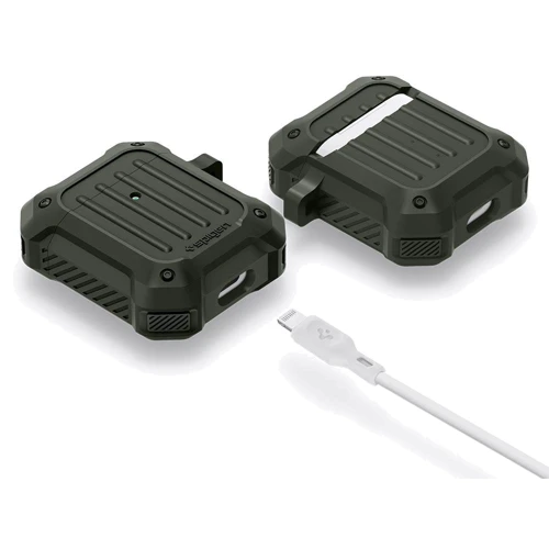 Чехол для наушников Spigen Tough Armor with Belt Military Green (074CS26499) for Apple AirPods 1/2 фото 8