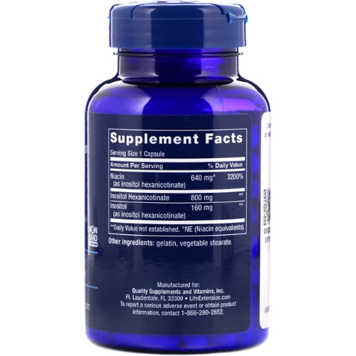 Life Extension No Flush Niacin 800 mg 100 Caps (LEX-37310): Тип Витамин B