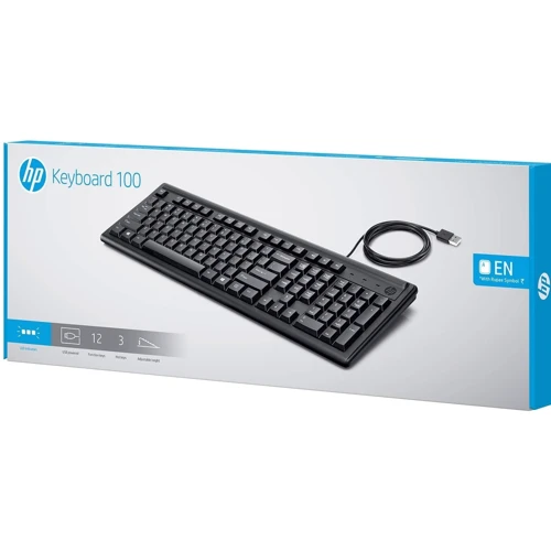 Клавиатура HP 100 (2UN30AA): Количество клавиш 107