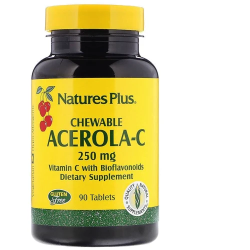 Nature's Plus Acerola-C Chewable 250 mg 90 Tabs Ацерола (витамин-С)