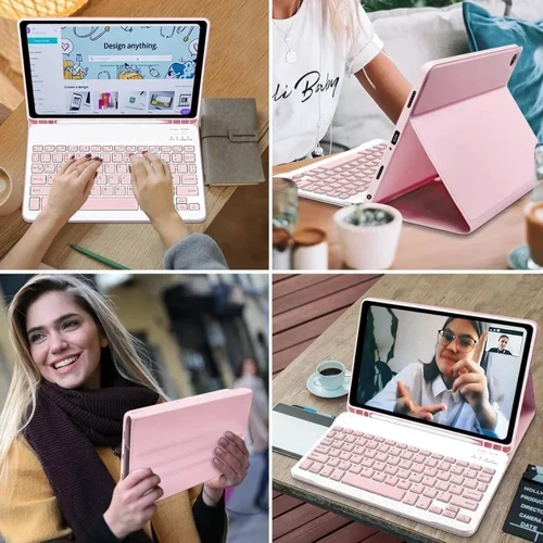Аксессуар для планшетных ПК BeCover Case Smart Keyboard Pink for Samsung X115 Galaxy Tab A9 (712359) фото 5