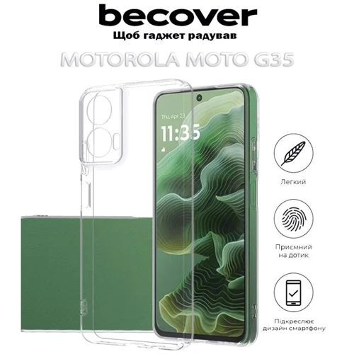 Чохол для телефона BeCover TPU Case Transparancy для Motorola Moto G35 (712747): Тип накладка на заднюю часть