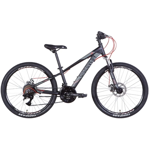 Велосипед 24" Discovery QUBE AM DD 2022 (черно-красный (м))
