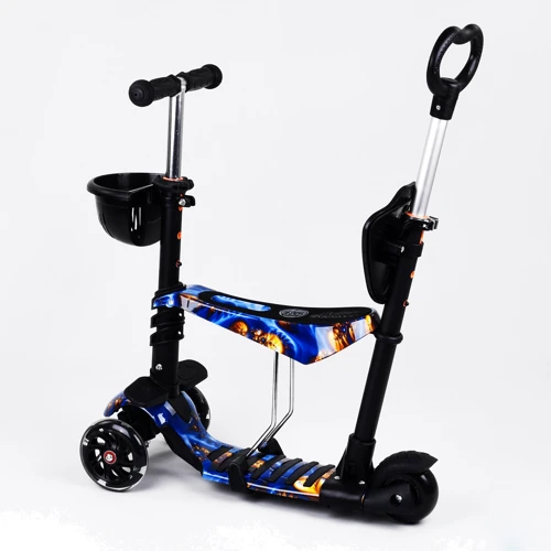 Самокат 5в1 Best Scooter (PU колеса с подсветкой) Абстракция Multicolor (100057): Тип тормоза ножной