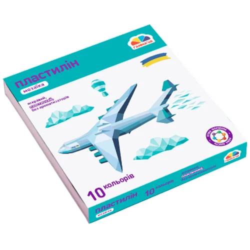 Пластилін Гамма UA Мозайка 10 кольорів 120г (300308): Тип Детский