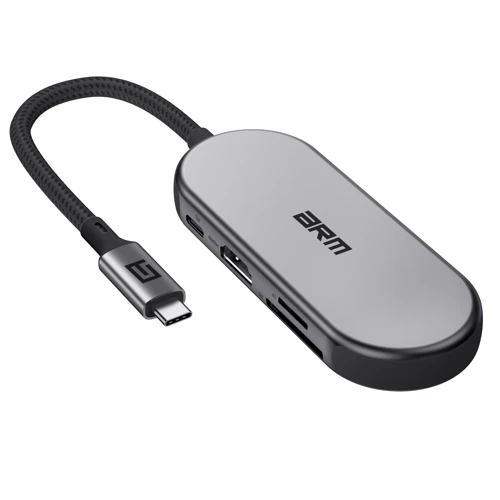 Адаптер ArmorStandart Adapter USB-C to HDMI+USB-C+3xUSB+TF/SD Grey (ARM69366): Цвет серый