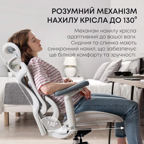 Офисное кресло Sihoo DORO C300L Mesh White (DORO-C300L-A3-102)