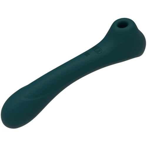 Вибратор и вакуумный клиторальный стимулятор 2-в-1 Alive Quiver Teal обновленная модель
