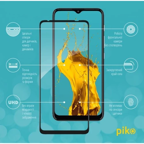 Аксесуар для смартфона Piko Tempered Glass Full Glue Black для Motorola Moto E20: Тип защитное стекло