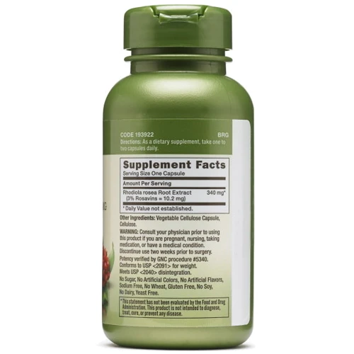GNC Herbal Plus Rhodiola Extract Экстракт Родиолы розовой 340 mg 100 капсул: Форма выпуска Капсулы