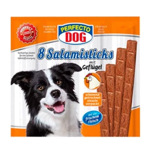 Палочки жевательные для собак Perfecto 8er Salami Sticks - Geflügel салями птица 8х80 г