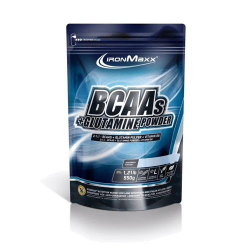 Аминокислота для спорта IronMaxx BCAAs + Glutamine Powder 550 g /61 servings/ Peach