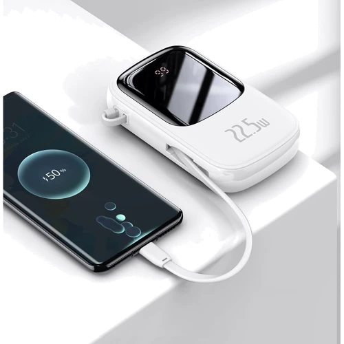 Зовнішній акумулятор Baseus Power Bank 20000mAh з USB-C Cable Q Pow Display 22.5W White (PPQD-I02): Тип батареї Літій-полімерні