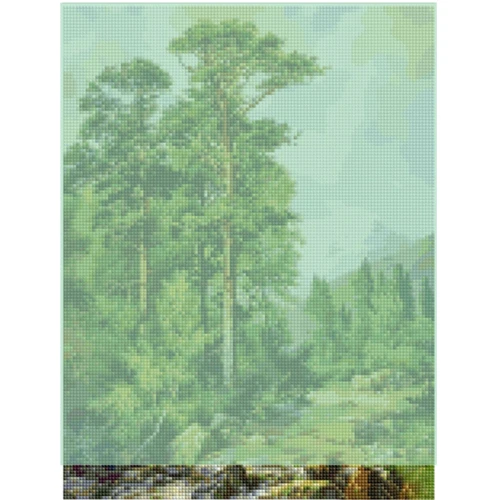 Алмазная мозаика Strateg Лес в горах 30x40 см (KB086)