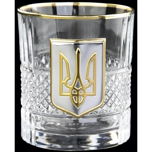 Набор для виски Boss Crystal Гербовий с трезубцем 5 предметов, серебро, золото, хрусталь (BCR5GTGLD) фото 2