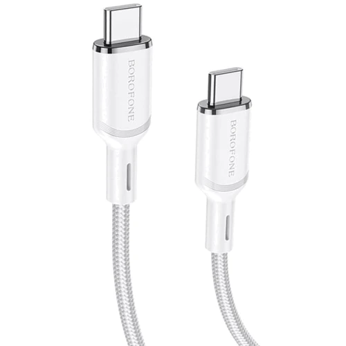 Кабель Borofone USB-C to USB-C Cyber 1m White (BX90)