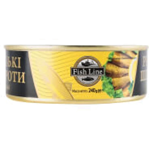 Шпроти в олії Ризькі Fish Line 240 г (4750162301106): Вага нетто 240 г