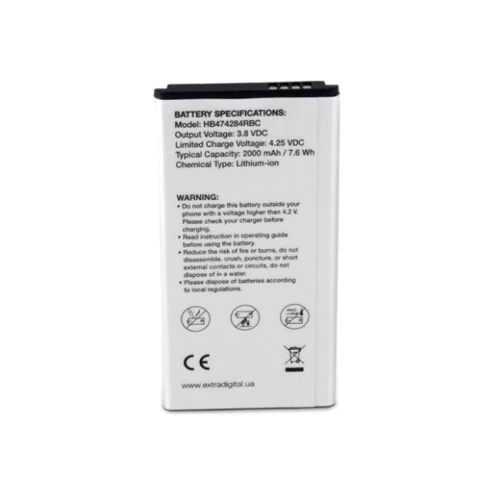 Аккумулятор ExtraDigital 2000mAh (HB474284RBC) for Huawei Ascend Y538: Производитель ExtraDigital
