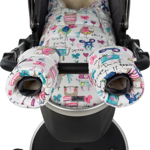 Универсальная муфта на натуральной овчине Рисунки на белом фоне ДоРечі