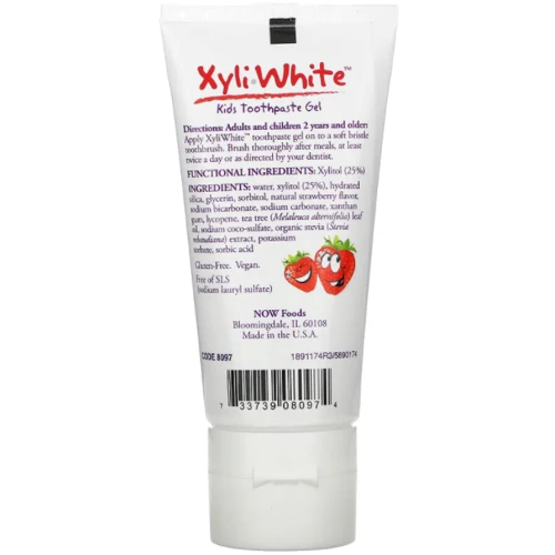 Now Foods Solutions XyliWhite Kids Toothpaste Gel Strawberry Splash Дитяча зубна паста 85 g: Призначення Очищення, Для молочних зубів