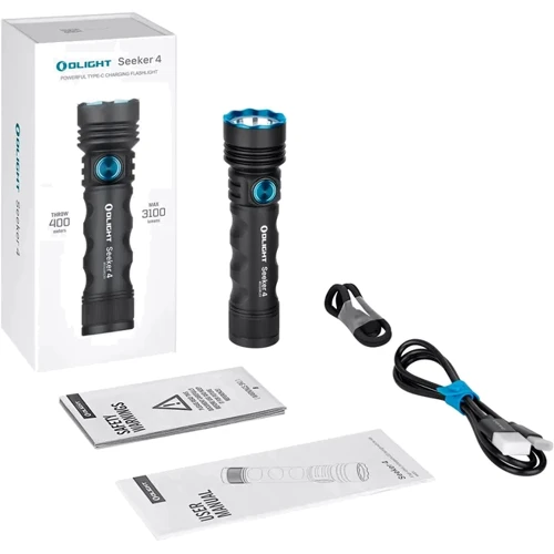 Ліхтар туристичний Olight Seeker 4 matte black (2370.43.67): Дальність підсвічування, м 400