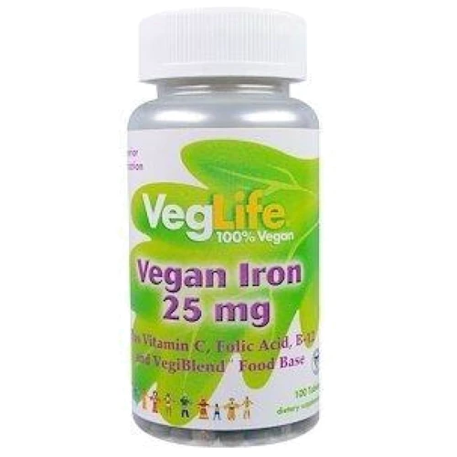 

VegLife Vegan Iron, 25 mg, 100 Tablets (VGL-74610)
