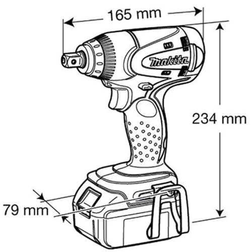 Гайковерт аккумуляторный Makita BTW250RFE: Тип инструмента ударный