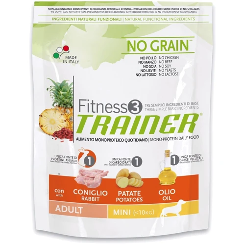 Сухой корм Trainer Fitness3 Super Premium Adult Mini With Rabbit - Potatoes - Oil для взрослых собак мелких пород 2 кг (8059149035406)