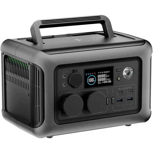Зарядная станция Allpowers R600 299Wh 600W LiFeP04 Black: Выходы потребителей Автоприкуриватель, USB-C, USB-A, 220V