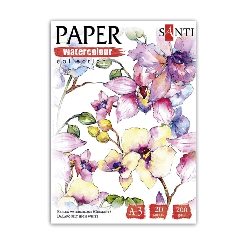 Набор акварельной бумаги SANTI Paper Watercolor Collection Flowers А3 20 листов (130501)