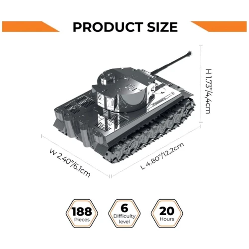 Коллекционная модель-конструктор Metal Time Ponderous Panzer Heavy Tank Тигр (MT020) фото 6
