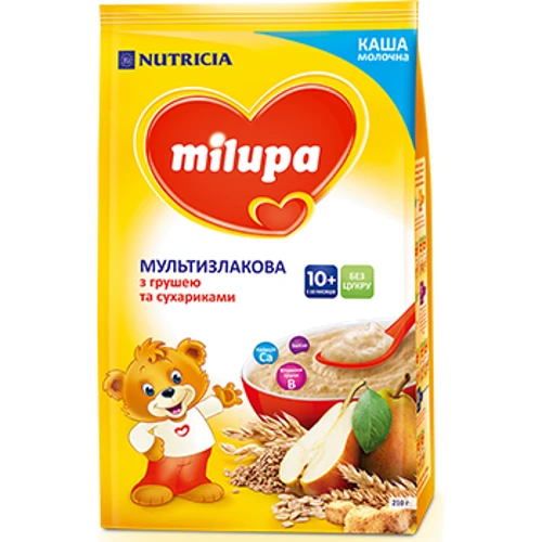 Молочная каша Milupa Мультизлаковая с грушей и сухариками 210 г от 10 мес.: Тип Каши молочные