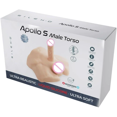 Полуторс с фаллоимитатором на присоске SilexD Apollo S Male Torso