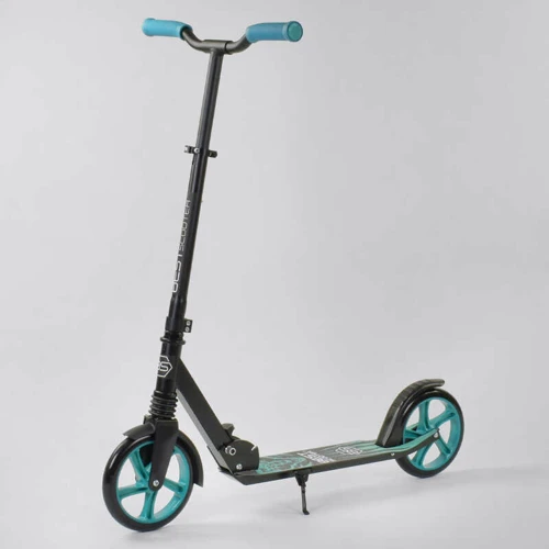 Самокат двухколесный Best Scooter "WOLF" с PU колесами, амортизатором Black/Blue (87740)