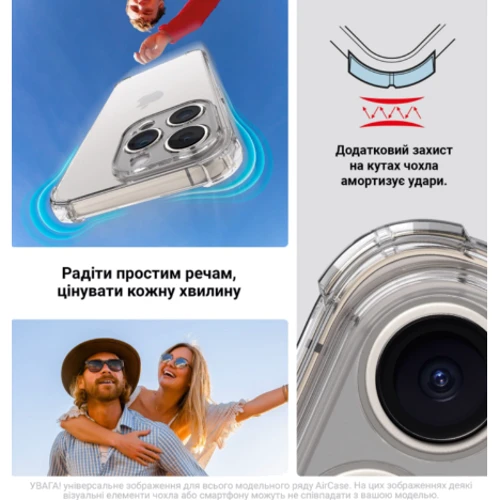 Чохол для телефона ArmorStandart Air Force Camera cover Transparent for Xiaomi Redmi Note 14 Pro 5G / Poco X7 (ARM79705): Колір прозрачный